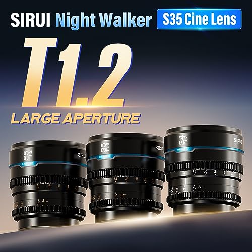 Image of SIRUI Night Walker S35 Cine Lens Set, 24mm, 35mm, 55mm, X Mount, Black