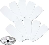 Kittmip 10-Pack 42" Weatherproof Ceiling Fan Blades Replacement - White Wooden Blades for Indoor/Outdoor Fans