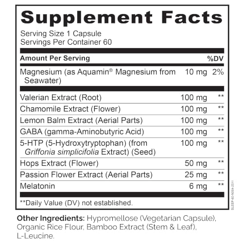NATURELO Plant-Based Sleep Aid Capsules