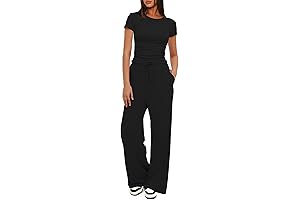 Relax in Style: Women's 2-Piece Black Lounge Set