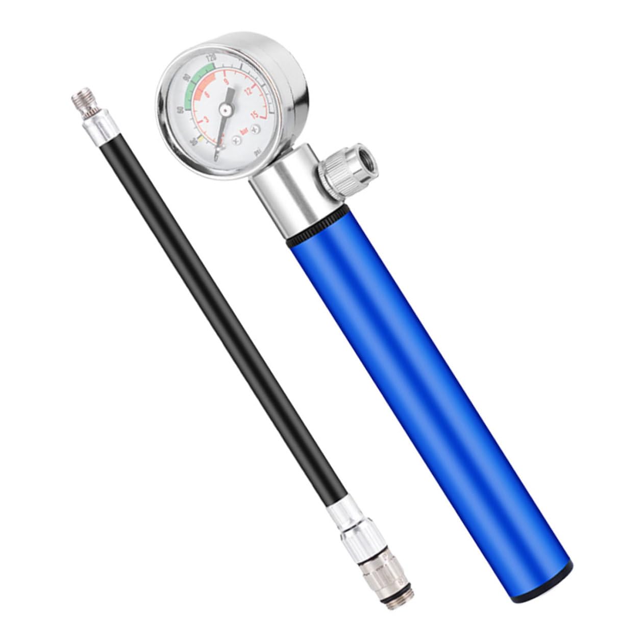 TOYANDONA Aluminium Luftpumpe für Sportbälle und Fahrräder Tragbare Handpumpe mit Manometer Geeignet für Basketball Yoga Ball und Ergonomisches Design Einfach zu Bedienen