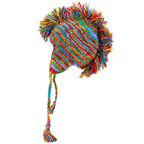 Gorro de punto alegre con diseño arco iris y forro polar para vivir tus momentos de libertad