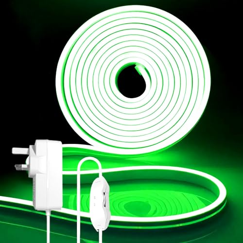 iNextStation Green LED Strip Lights, 5M St. Patrick's Day Neon Rope Light with Plug