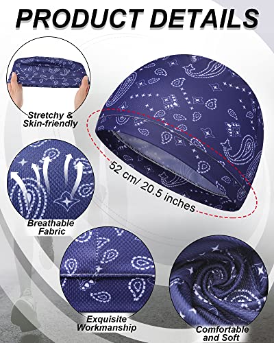 Image of 9 Pcs Cooling Skull Cap Camo Liner Sweat Wicking Lightweight Cycling Cap Running Hat for Men Women