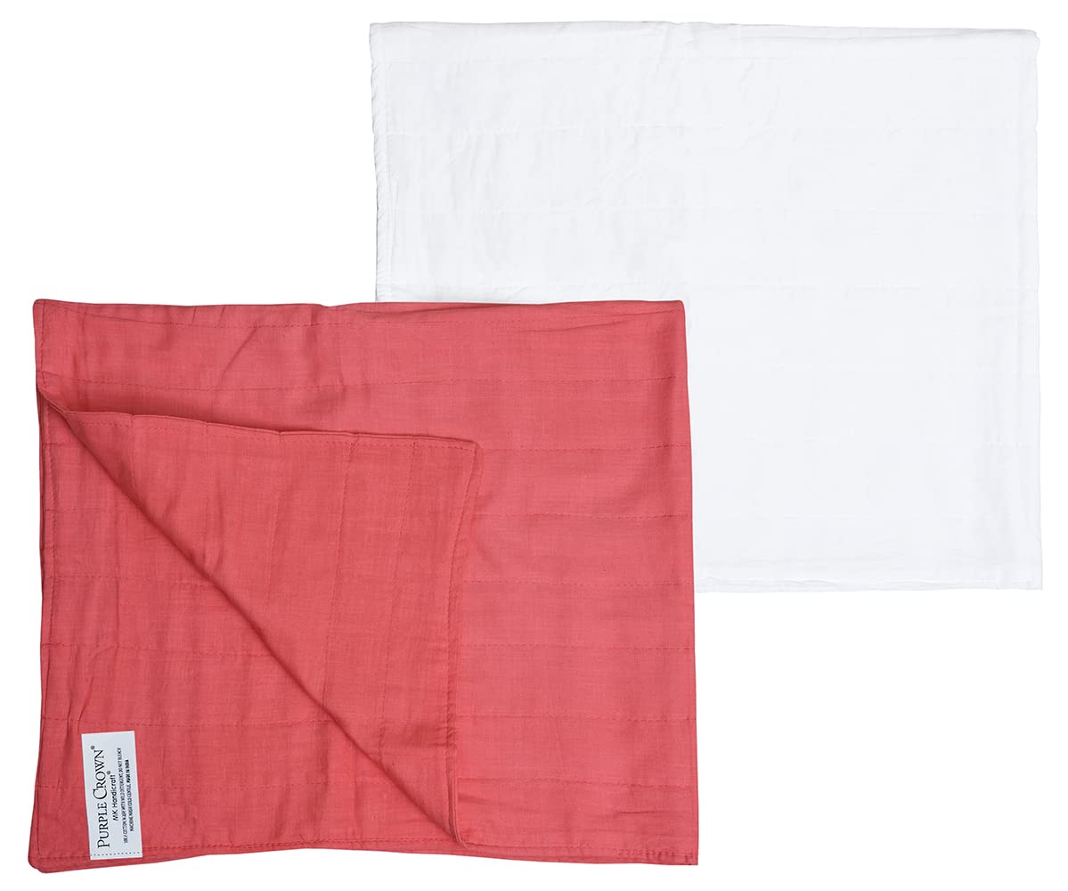 MK Handicraft(PurpleCrown),Pack of 6pieces Multicolor Pure Breathable Cotton and high Absorbent Cribsheet for Newborn Babies, Swaddler Cum Comforter for Infants.(Children: S, 65cmx50cm, Red) 2