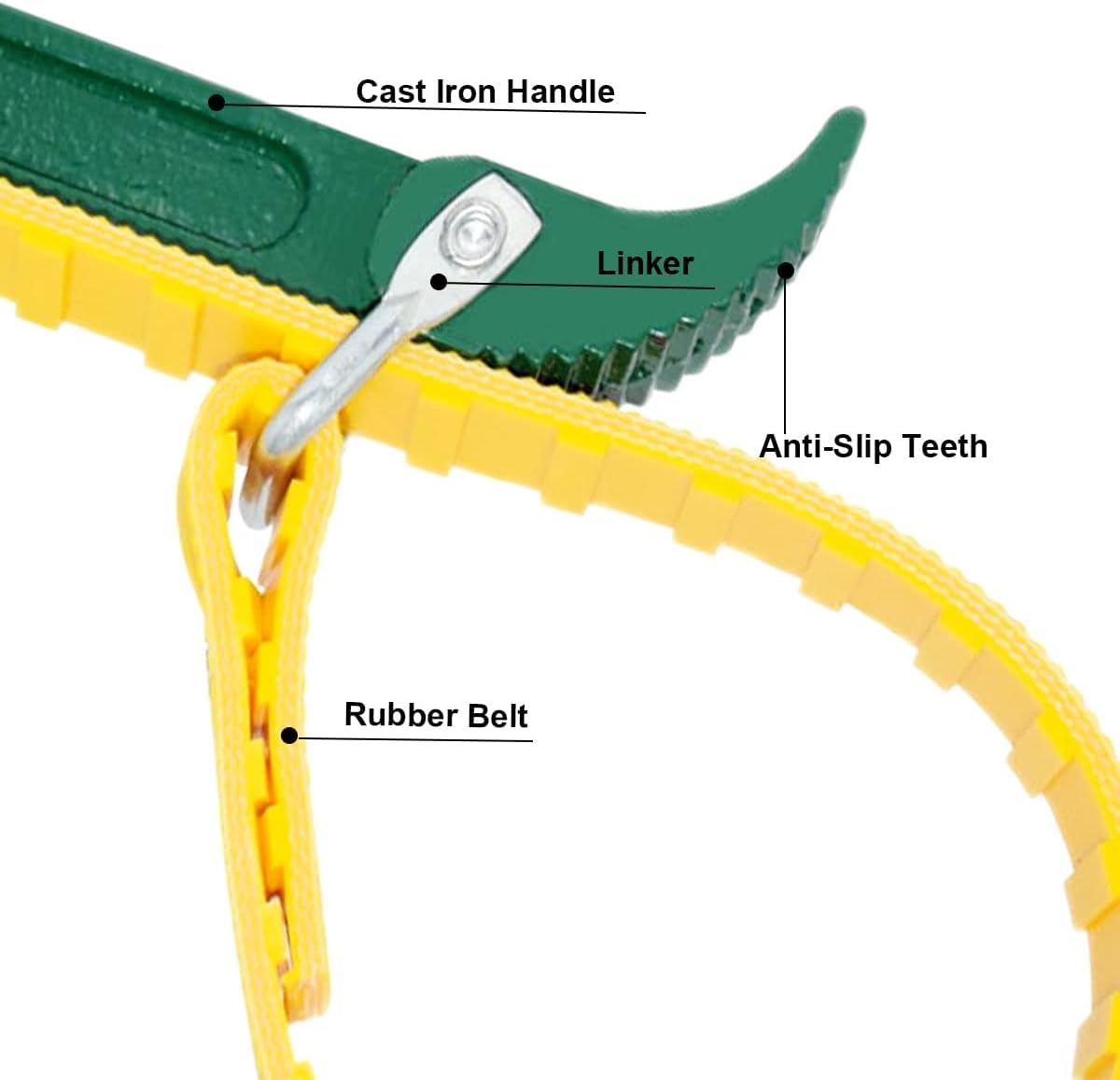 Thsakzo 9inch Belt Strap Wrench, Adjustable Strap Oil Filter Removal Tool for Replacing Oil Filter Water Filter, PVC Pipe Joints - Image 3