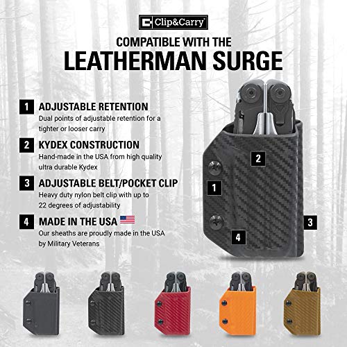Clip & Carry Kydex Multitool Sheath for LEATHERMAN Surge - Image 2
