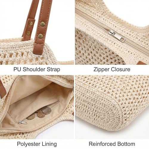 Bolso de Playa Crochet para Mujer con Forro a Prueba de Fugas miniatura 5
