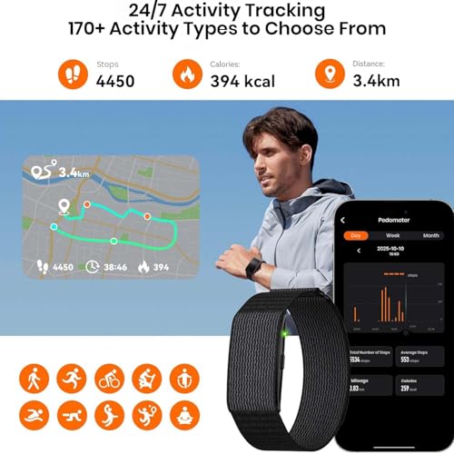 Image of Cubonic Vytal-Track What Matters Screenless Fitness Tracker Band, Activity & Sleep Tracking Wearable with App Sync, Waterproof Fitness Band Upto 47-Day Battery Life No Subscription