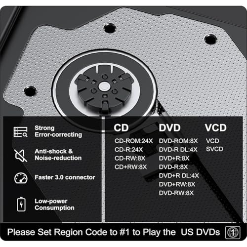 Graveur CD DVD Externe Type-C Lecteur CD-ROM Portable USB 3.0 PC - 4