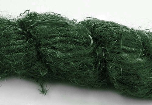 100G/ 1 Skein Recycled Banana Silk Yarn Hand-Spun Soft Yarns - Medium Green #TOP3