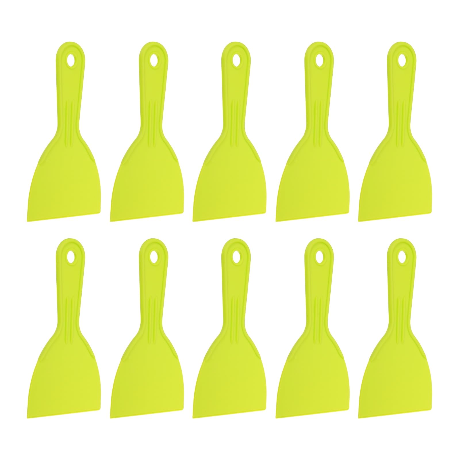 sourcing map 10pcs Putty Knife Scraper 4" Width Flexible Plastic Putty Knife Paint Scraper Tool for Taping Drywall Spreading Painting Wall Scratching Yellow