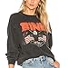Produktbild Yesgirl Kapuzenpullover Für Damen Alaska Letter Print Sweatshirt Lose Casual Langarm Hip Hop Hoher Rundhals Reißverschluss Adler Grafik Top Farbanpassung Hoodie (S, C Dunkelgrau)