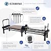 AeroPilates Reformer - Pilates Reformer Workout Machine for Home Gym - Cardio Fitness Rebounder- Up to 300 lbs Weight Capacity, Gray