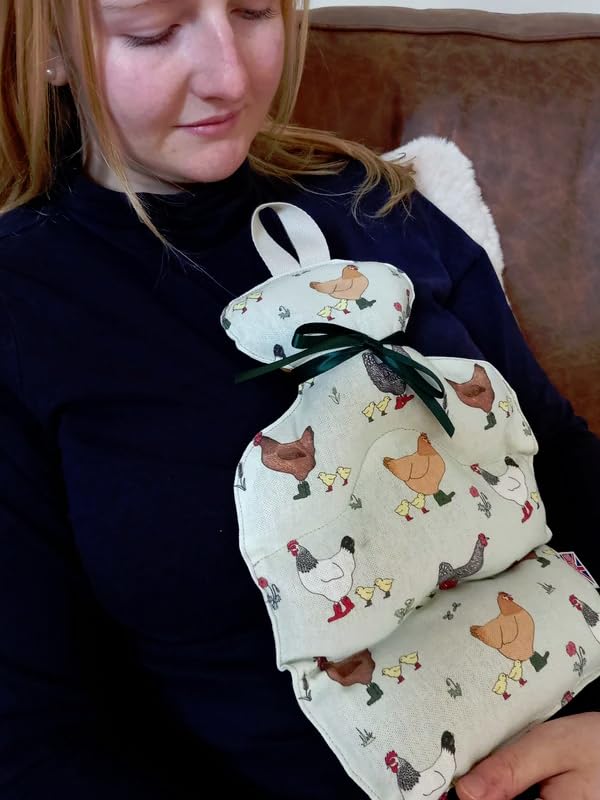 The Wheat Bag Wellie Boot Hens Mikrowellengeeignete Weizenbeutel Flasche mit englischem Lavendelduft – Wärme- oder Kältetherapie-Set zur Schmerzlinderung und Entspannung