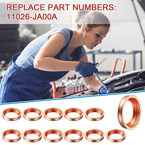 Image of Mudder 200 Pieces Oil Drain Plug Gasket Washer Seal 12mm Crush Washer Aluminum Engine Oil Crush Washers Compatible with Infiniti Part 11026-ja00a