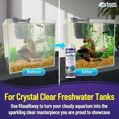 Image of KloudAway Freshwater Aquarium Water Clarifier - Clears Cloudy Water, Water Clarifier for Fish Tank, Made in USA, Aquatic Experts (250 ml)