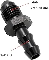 Vista 2 de Negro recto aluminio 4AN macho Flare a 1/4 "(6.3mm) Barb Push Hose Barb Fitting Adapter