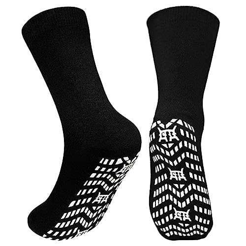 Image of ZAKASA Non Slip Grip Socks - Non Skid Crew Grippy Socks for Men Women Anti Slip Grippers for Elderly Hospital Yoga Pilates