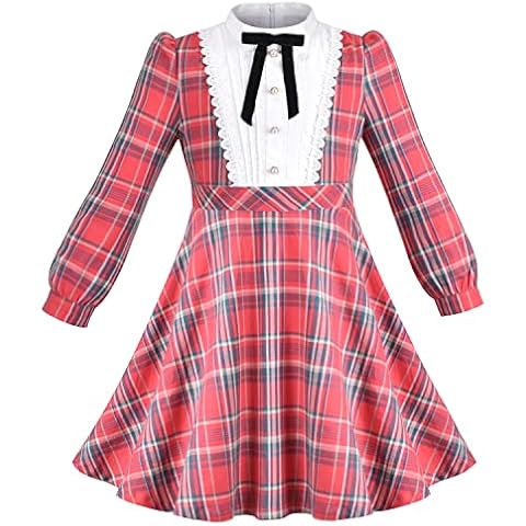 Sunny Fashion Girls Red Plaid Dress Cover