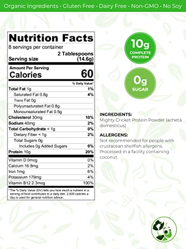 Mighty Cricket 100% Pure Cricket Flour Powder - High Protein, Gluten Free + Dairy Free, 1/4 Lb - Image 3