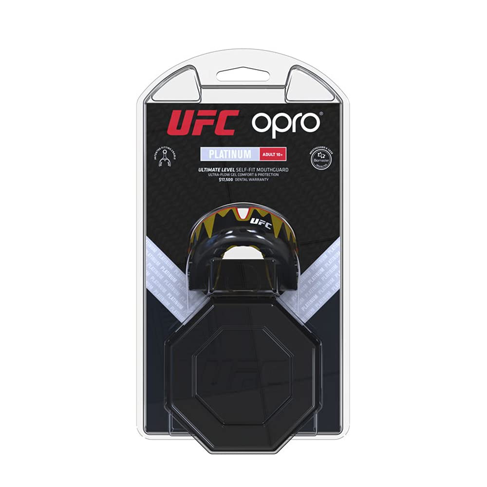 Opro UFC Platinum Fangz Mouth Guard Red Metal Black
