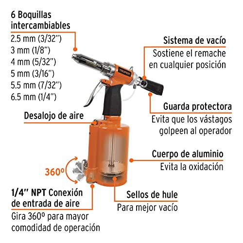 Remachadoras neumáticas Truper 3/16 5 Imagen adicional