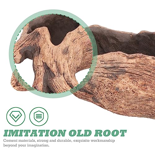 Cabilock Driftwood Stump Log Cement Concrete Planter Plant Succulent Pot For Indoor Outdoor Home Garden Patio Decoration Style B #TOP6