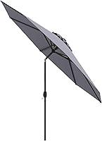 Vista 20 de Tangkula Sombrilla de patio de 9 pies, sombrilla de mesa de mercado al aire libre con botón de ajuste de inclinación, manivela y 6 varillas Naranja