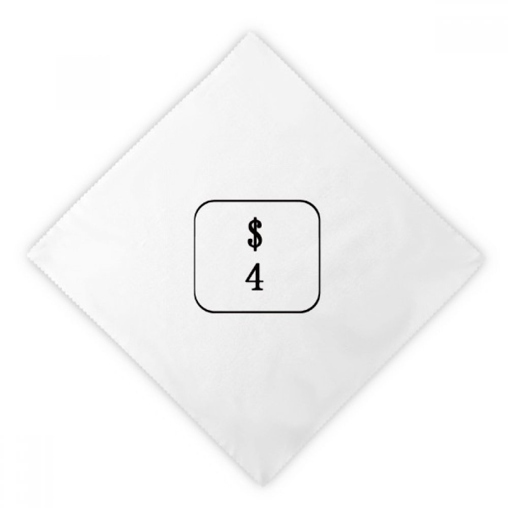 Serviettes de table Clavier Symbole 4 dîner déjeuner blanc serviette tissu réutilisable 2Pcs