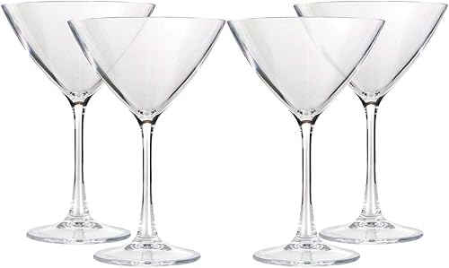 Lily's Home Vasos de Martini acrílicos irrompibles, hechos de plástico irrompible e ideales para uso en interiores y exteriores, reutilizables,