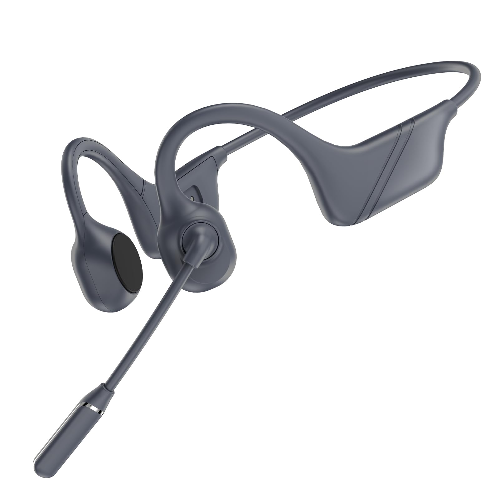 Bone Conduction Headphones with AI Noise-Canceling Mic, Double-Tap Mute, Bluetooth 5.4 Dual Device, Open-Ear Safe for Truck Drivers, All-Day Comfort &