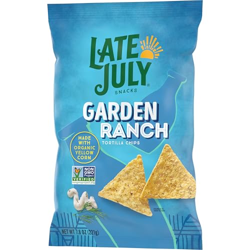 Late July Snacks, Garden Ranch Tortilla Chips, 7.8-oz. Bag