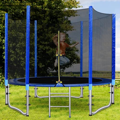 Trampolino Elastico Bambino, Tappeto Elastico Bambini da Giardino Φ244cm/305cm/366cm, Set Completo Trampolino con Rete di Sicurezza, Scaletta, Test di Sicurezza TÜV Rheinland (Φ244cm)