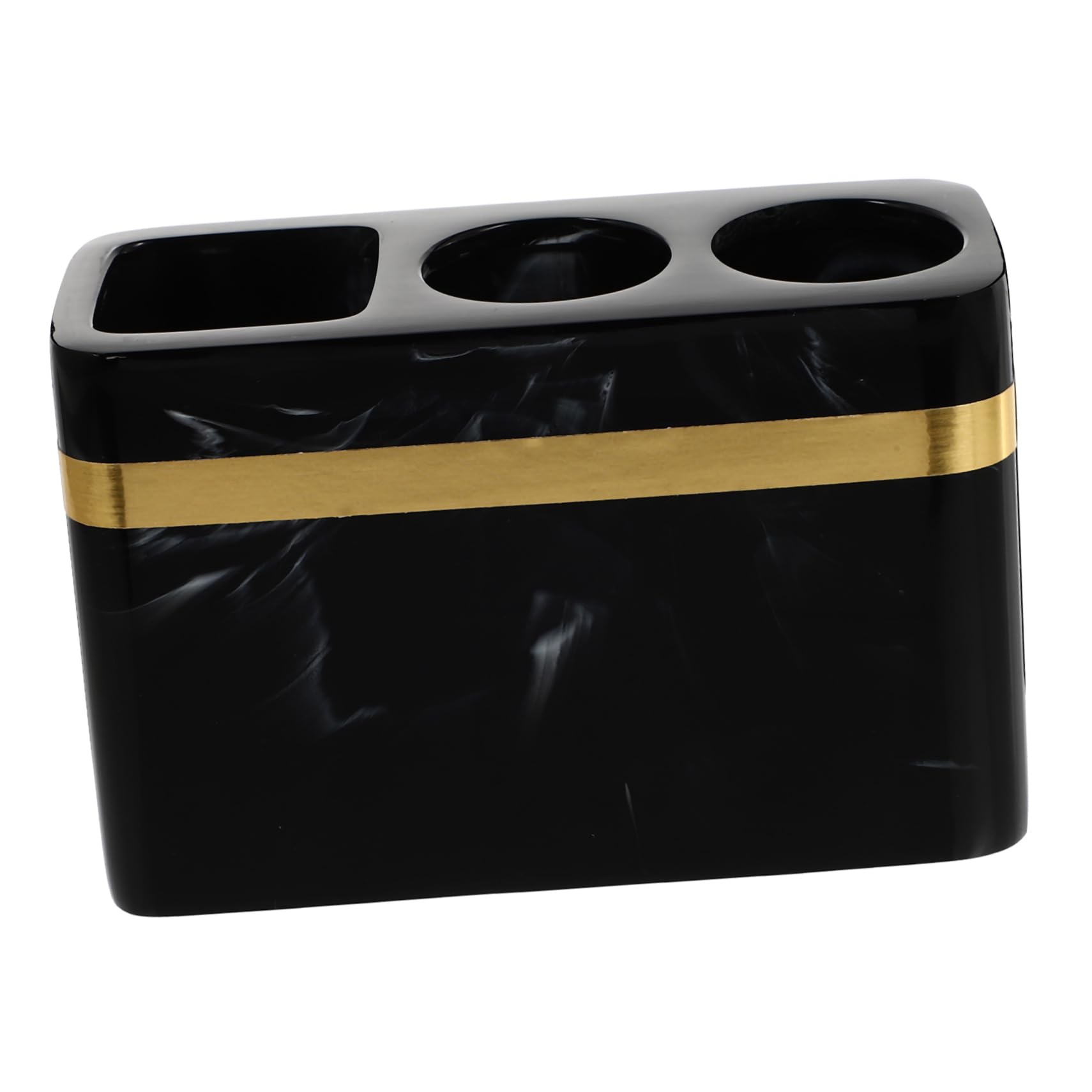 PRETYZOOM Porta Spazzolino Da Dentifricio Da Bagno Elegante Porta Spazzolino Con Finiture Dorate E Nero Per Tenere in Ordine Il Tuo Bagno