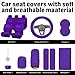 JINGSENCar Seat Cover Full Set for Women with Waterproof Floor Mats,3D Air Mesh Car Seat Cover with 5mm Composite Sponge Inside,Universal Fluffy Steering Wheel Cover,Accessories Full(Purple)