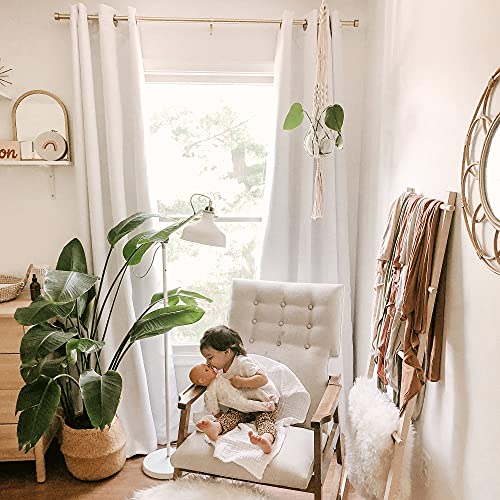 Image of NICETOWN White 100% Blackout Curtains for Windows, Super Heavy-Duty Black Lined Total Darkness Drapes for Bedroom, Privacy Assured Window Treatment for Patio (Pack of 2, 52 inches W x 108 inches L)