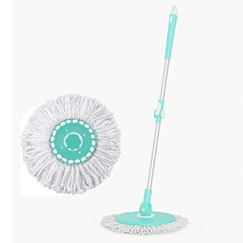 Lifelong Spin Mop with Extendable SS Handle & Extra Microfiber Refill | 360° Rotating Microfiber Head for Wet & Dry Floor Cleaning | Adjustable Height & Reusable Pad | Ideal Use for Tile, Marble Floor - image, photos