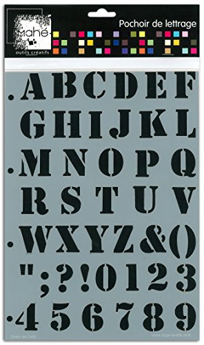 Toga Mahé LE06 Stencil Alphabet Coffee Grain Plastic Transparent 21 x 30 x 0.1 cm