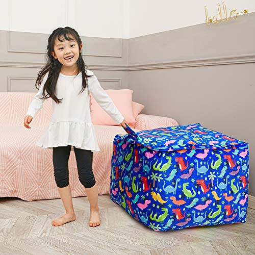 Play Tailor Dinosaur Stuffed Animal Storage Bean Bag Chair Cover 24x24 Inch Large Super Soft Warm Fleece Dinosaur Beanbag Cover - Thumbnail 4