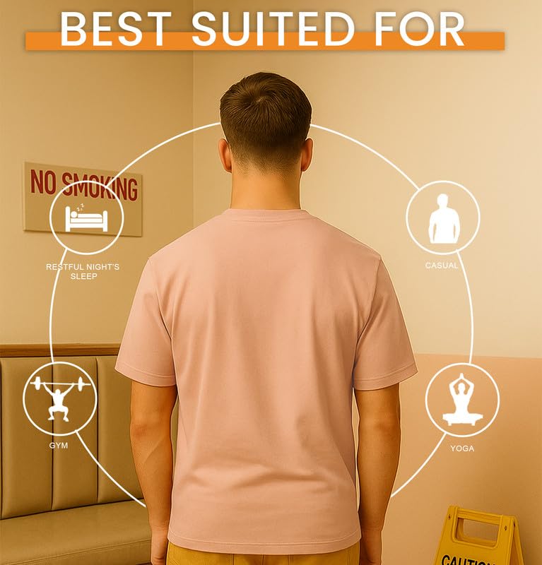 Image of Sleepynuts Men's Regular Fit Round Neck Half Sleeves Solid Casual Wear T-Shirt