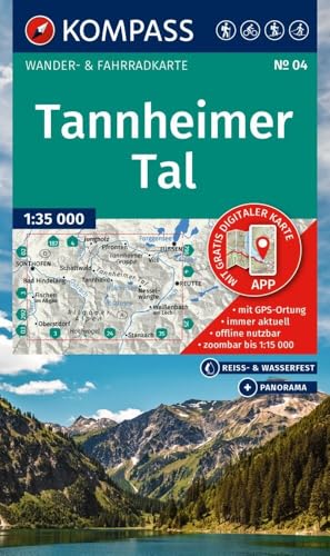 KOMPASS Wanderkarte 04 Tannheimer Tal 1:35.000: Wander- und Fahrradkarte in einem - inklusive Offline-Verwendung in der KOMPASS-App. Wander-& Radwege. Skitouren. Langlaufen. KOMPASS Wanderkarte 04 Tannheimer Tal 1:35.000: Wander- und Fahrradkarte in einem - inklusive Offline-Verwendung in der KOMPASS-App. Wander-& Radwege. Skitouren. Langlaufen.