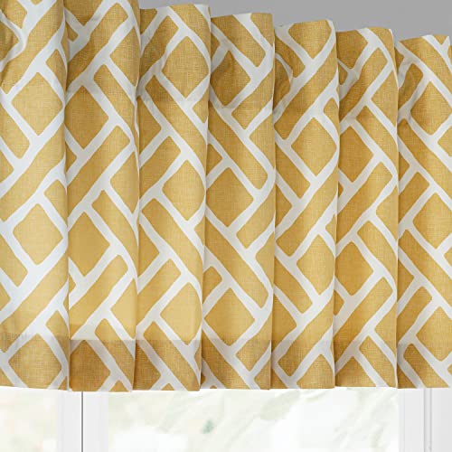 Image of HPD Half Price Drapes Window Valance 50 X 19 Cotton Martinique Printed, PRCT-VLD07A-19, Martinique Yellow
