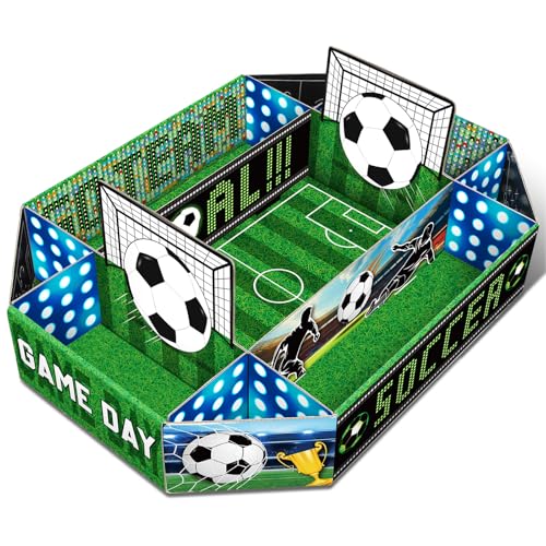 Fullhawl 1 Pack Soccer Food Serving Tray Soccer Party Supplies Kits Large Sport Snack Plates Complete Tailgate Stadium Bowl Kit Sport Birthday Celebration Table Centerpiece Favor