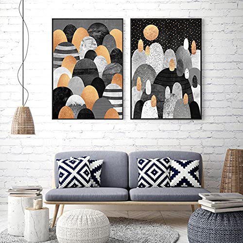 Peinture or couture art imprimer haut de gamme 2 pieces sans cadre