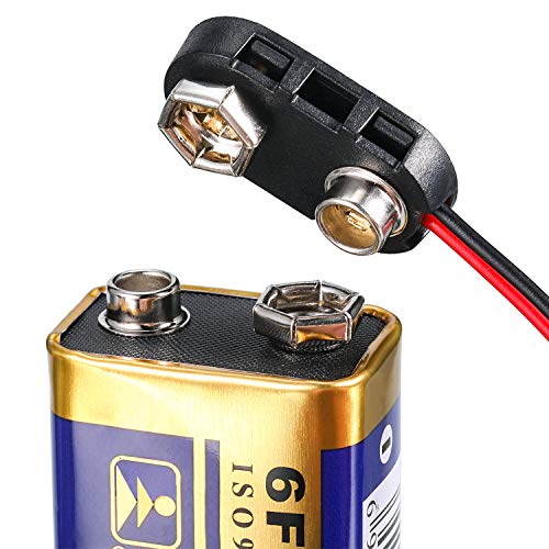 20 Pack 9 V Battery Clip Connector Long Cable Connection Hard Shell Black Red Connector (I Type) - Image 7