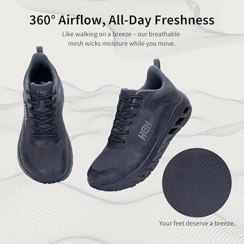 Image of Women Wide Toe Box with Arch Support Walking Tennis Shoes Zero Drop Wide Width Sneakers for Running Lightweight Athletic Shoes B-Black