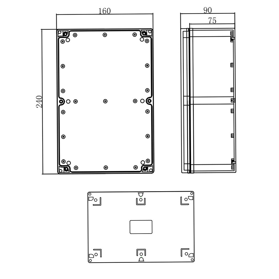 Waterproof Dustproof IP65 ABS Plastic Junction Box Universal Electric Project Enclosure Gray 9.4"x6.3"x3.5" (240mm x 160mm x 90mm)