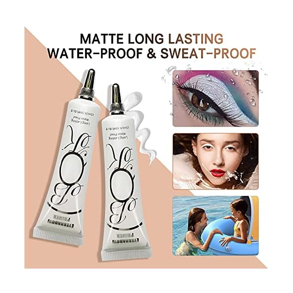 LOKFAR-2-Pack-Matte-Eyeshadow-Primer-for-Oily-Lids-White-Eyeshadow-No-Crease-Eye-Primer-Makeup-Eyeshadow-Base-Waterproof-Smudge-proof-Long-Lasting-Cream-Liquid-Eye-shadow-for-All-Shadows-Set-A LOKFAR 2 Pack Matte Eyeshadow Primer for Oily Lids White Eyeshadow No Crease Eye Primer Makeup Eyeshadow Base Waterproof & Smudge-proof & Long Lasting Cream Liquid Eye-shadow for All Shadows (Set A)