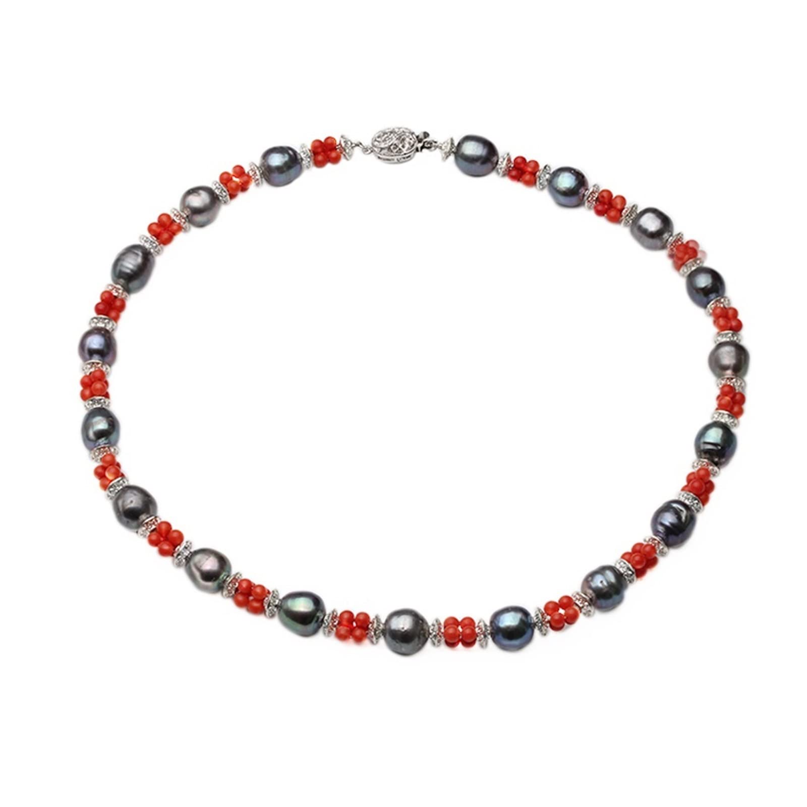 Collane di perle d'acqua dolce Collane in argento 925 Gioielli for le donne Gioielli di moda for matrimoni Regalo adempiere Collane da donna